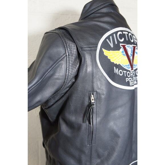 First Classic Leather Jacket with Victory patches & pins - Picture 7 of 13